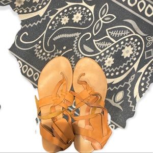 Brown never worn straps sandals